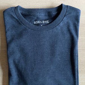 Ash & Erie HEATHER DARK NAVY CREW NECK TEE Small